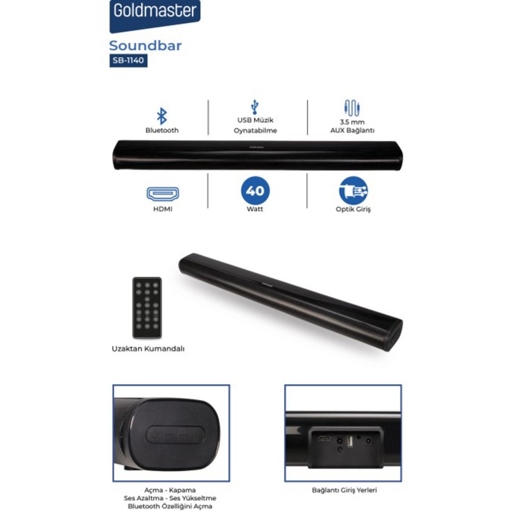 GOLDMASTER SB-1140 BT KABLOSUZ SOUNDBAR resmi