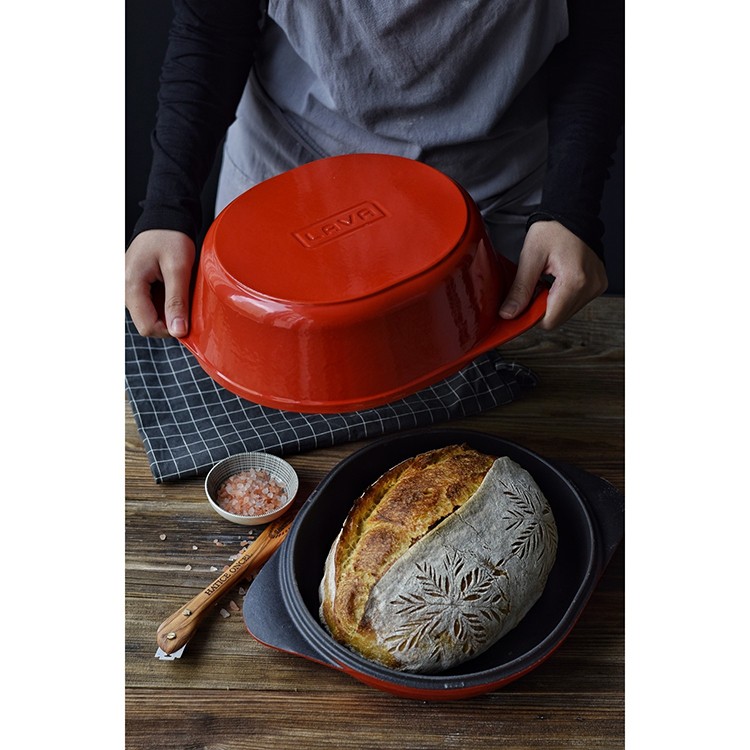 LAVA 24X27CM KIRMIZI DİKDÖRTGEN EKMEK TENCERESİ resmi