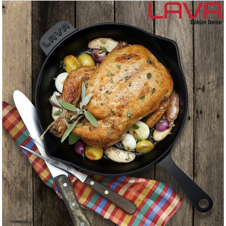 LAVA 28CM MOR YUVARLAK KIZARTMA TAVASI resmi