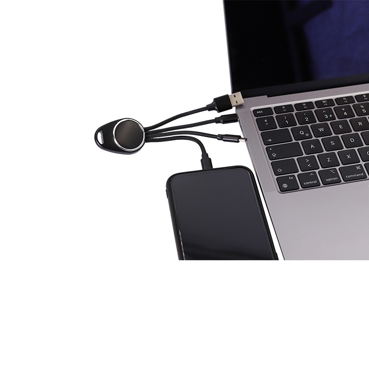 MIABOO C20 BEYAZ LED IŞIKLI  DÖRTLÜ ŞARJ KABLOSU resmi