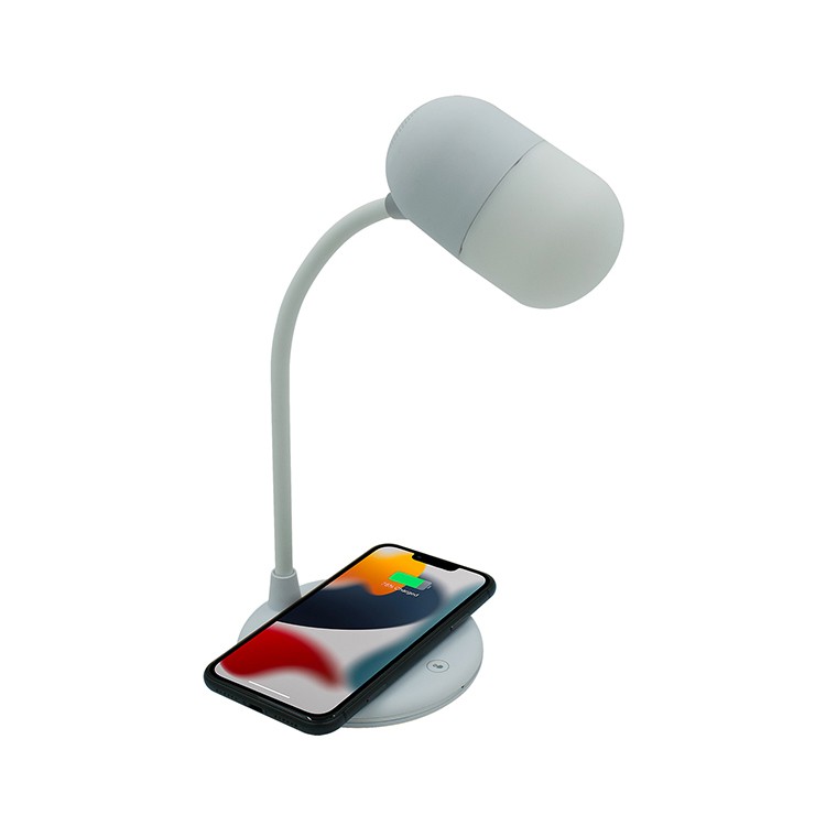 MIABOO KABLOSUZ ŞARJ VE BLUETOOTH HOPARLÖRLÜ MASA LAMBASI - (D3-B) resmi