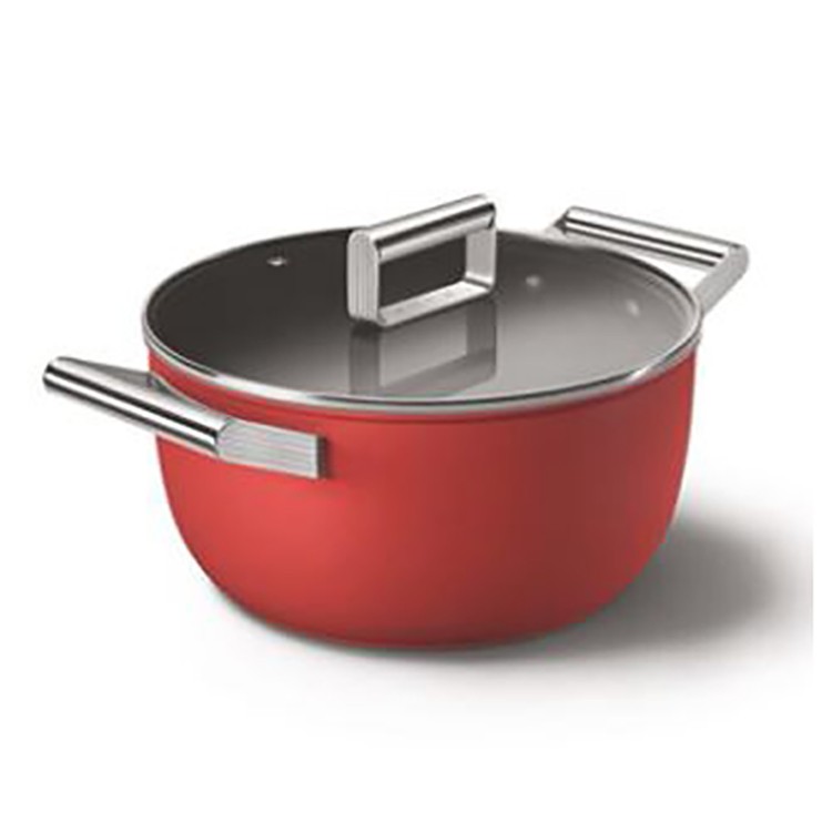 SMEG CKFC2411RDM 50S STYLE KIRMIZI TENCERE 24CM resmi