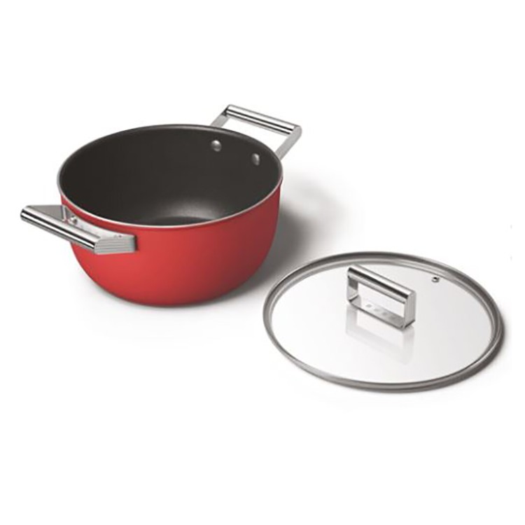 SMEG CKFC2411RDM 50S STYLE KIRMIZI TENCERE 24CM resmi