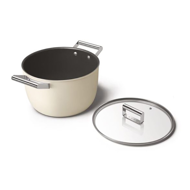 SMEG CKFC2611CRM 50'S STYLE KREM TENCERE 26CM resmi