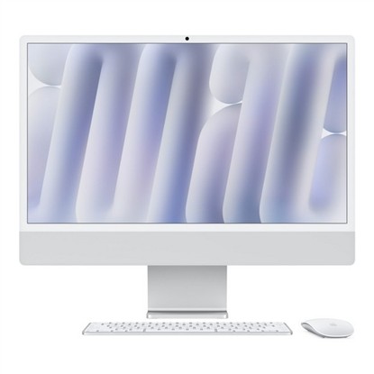 APPLE 24-INCH IMAC WITH RETINA 4.5K DISPLAY, NANO-TEXTURE GLASS: APPLE M4 CHIP WITH 10‑CORE CPU AND 10‑CORE GPU, 256GB SSD, 16GB - SILVER MD3H4TU/A resmi