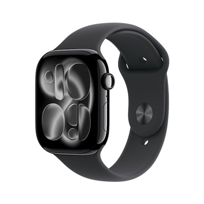APPLE WATCH SERIES 11 GPS + CELLULAR 46MM JET BLACK ALUMINIUM CASE WITH BLACK SPORT BAND - S/M MFC24TU/A resmi