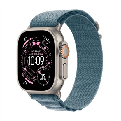 APPLE WATCH ULTRA 3 GPS + CELLULAR 49MM NATÜREL TİTANYUM KASA AÇIK MAVİ ALPİNE LOOP M MEWM4TU/A resmi