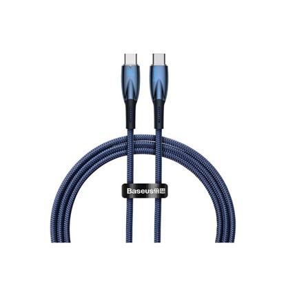 BASEUS GLIMMER SERIES 100W 1MT PD TYPE-C ŞARJ KABLOSU - MAVİ resmi