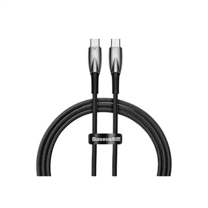 BASEUS GLIMMER SERIES TYPE-C TO TYPE-C 100W HIZLI ŞARJ KABLOSU 1M. - SİYAH resmi