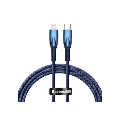 BASEUS GLIMMER SERİSİ TYPE-C'DEN LIGHTNING'E 20W 1M KABLO-MAVİ resmi