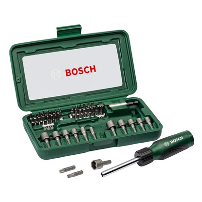 BOSCH 46 PARÇA TORNAVİDALI VİDALAMA VE LOKMA UCU SETİ 2607019504 resmi