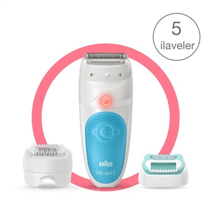 BRAUN SILK EPIL 5 5610 SENSOSMART KABLOSUZ ISLAK & KURU 4 EK PARÇALI 3Ü 1 ARADA EPİLATÖR resmi