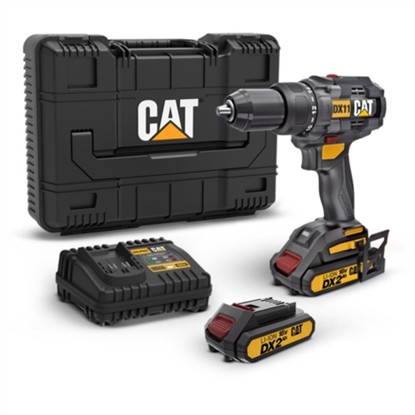CAT DX11 18VOLT/2.0AH LI-ION ÇİFT AKÜLÜ KÖMÜRSÜZ PROFESYONEL ŞARJLI MATKAP resmi