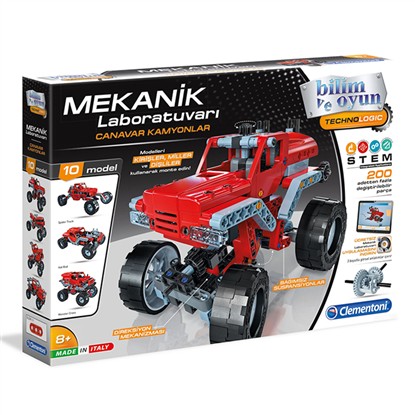 CLEMENTONI MEKANİK LABORATUVAR CANAVAR KAMYONLAR 64438 resmi