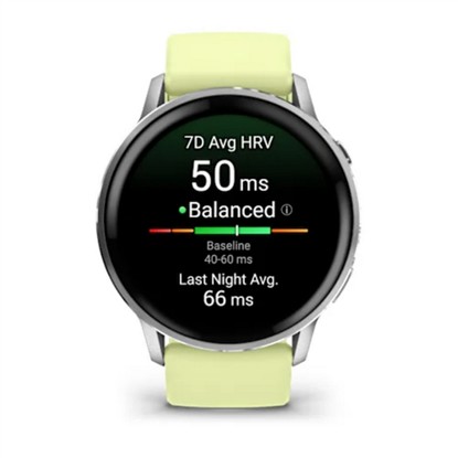 GARMIN VENU 4 - 45 MM - GÜMÜŞ SARI SİLİKON KAYIŞLI AKILLI SAAT 010-03014-02 resmi