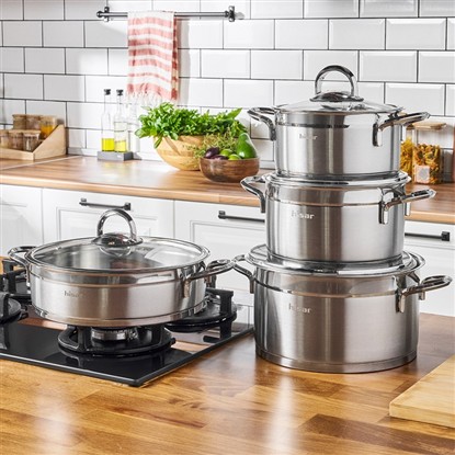 HİSAR ORION METAL KULP 8P TENCERE SETİ 51799 resmi