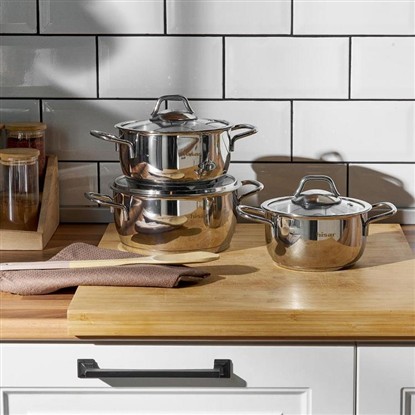 HİSAR TEOS 6P MİNİ TENCERE SETİ METAL SAP 86851 resmi