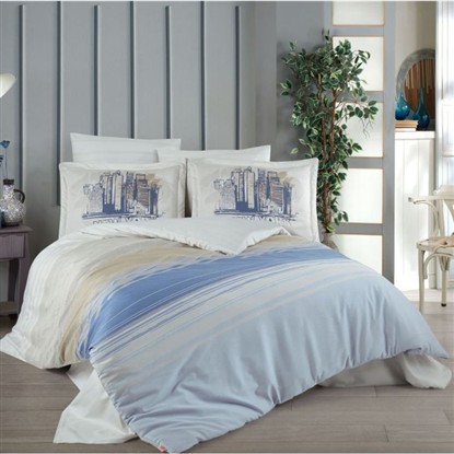 HOBBY ADEN MAVİ - ÇİFT KİŞİLİK SATEN NEVRESİM TAKIMI resmi