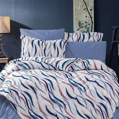 KEEP LONDON HOME SERIES KLHOME325 NATURAL COTTON(DOĞAL PAMUK) TEK KİŞİLİK NEVRESİM TAKIMI-MAVİ resmi