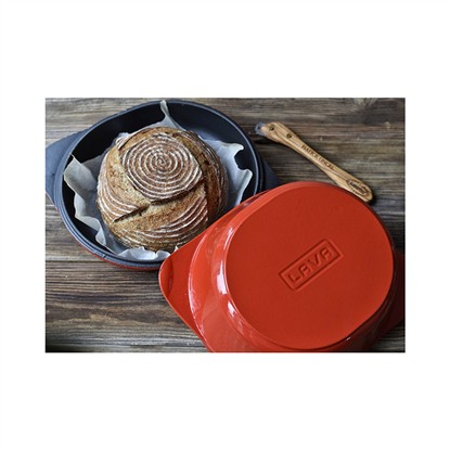 LAVA 24X27CM KIRMIZI DİKDÖRTGEN EKMEK TENCERESİ resmi