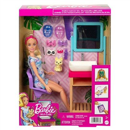 MATTEL MTL-HCM82 BARBIE WELNESS IŞILTI DOLU SPA GÜNÜ OYUN SETİ resmi