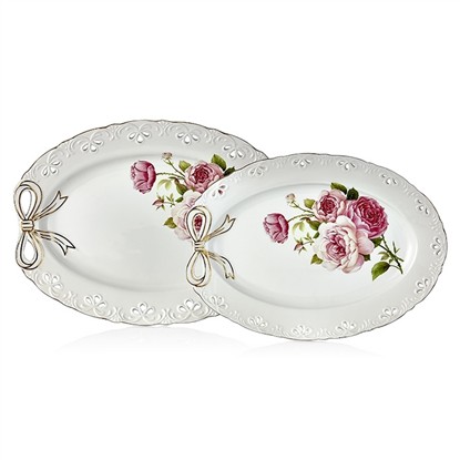 NOBLE LIFE BUKET FİYONKLU 2Lİ KAYIK TABAK resmi