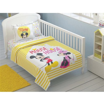 TAÇ DİSNEY MİNNİE MİCKEY BABY PAMUK LİSANSLI PİKE TAKIMI 1000039753 resmi