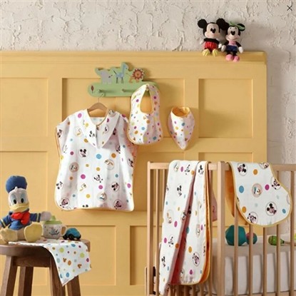 TAÇ LİSANSLI DİSNEY MİCKEY PAMUK 20X55 CM 3' LÜ MÜSLİN OMUZ BEZİ 1500187700 resmi