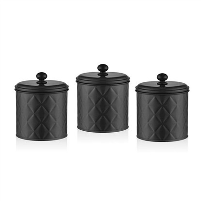 THE MIA PRIZMA ÇAY ŞEKER KAHVE KAVANOZU SİYAH 1 LT PZM0126 resmi