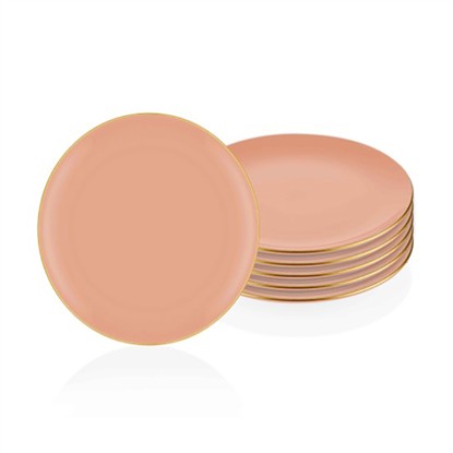 THE MIA BASIC PASTA TABAĞI 6LI SOMON PEMBE 19CM BSC0015 resmi