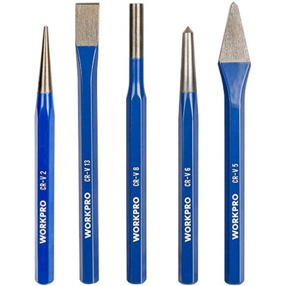 WORKPRO WP201303 5 PARÇA CR-V PROFESYONEL NOKTALAMA VE KESKİ SETİ resmi