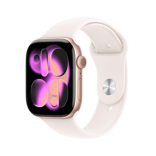 APPLE WATCH SERIES 11 GPS 42MM ROZE ALTIN RENGİ ALÜMİNYUM KASA VE BULUT PEMBESİ SPOR KORDON - M/L MEU44TU/A resmi
