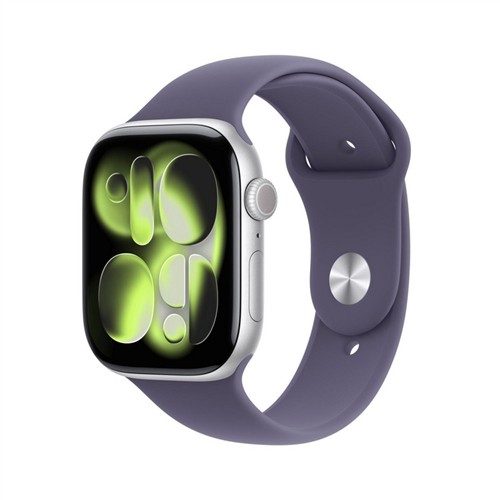 APPLE WATCH SERIES 11 GPS 46MM GÜMÜŞ RENGİ ALÜMİNYUM SİS MORU SPOR KORDON - M/L MEVA4TU/A resmi
