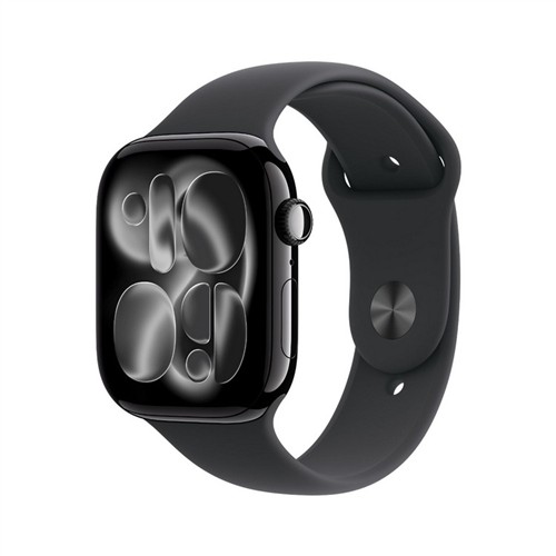 APPLE WATCH SERIES 11 GPS + CELLULAR 46MM JET BLACK ALUMINIUM CASE WITH BLACK SPORT BAND - S/M MFC24TU/A resmi