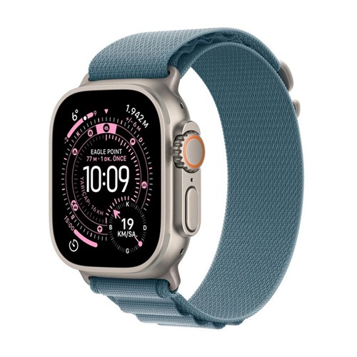 APPLE WATCH ULTRA 3 GPS + CELLULAR 49MM NATÜREL TİTANYUM KASA AÇIK MAVİ ALPİNE LOOP M MEWM4TU/A resmi