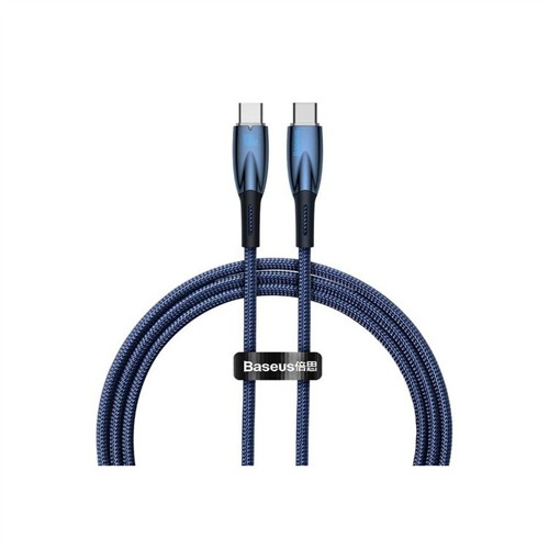 BASEUS GLIMMER SERIES 100W 1MT PD TYPE-C ŞARJ KABLOSU - MAVİ resmi