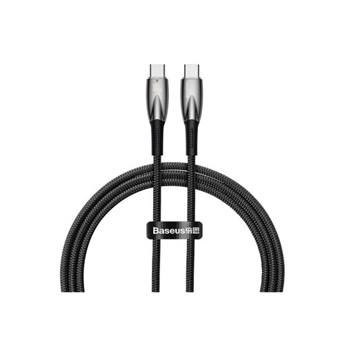 BASEUS GLIMMER SERIES TYPE-C TO TYPE-C 100W HIZLI ŞARJ KABLOSU 1M. - SİYAH resmi