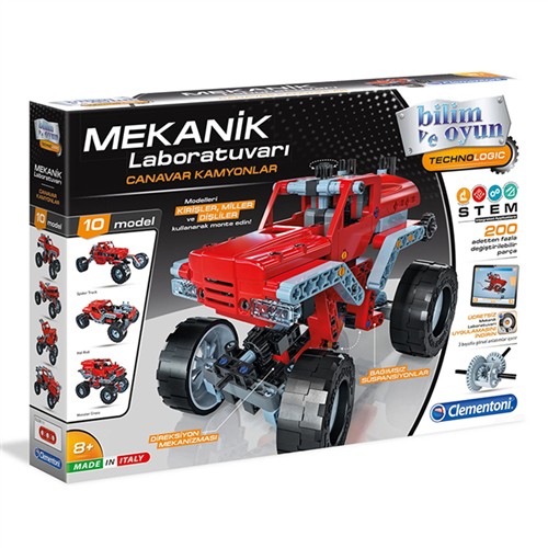 CLEMENTONI MEKANİK LABORATUVAR CANAVAR KAMYONLAR 64438 resmi