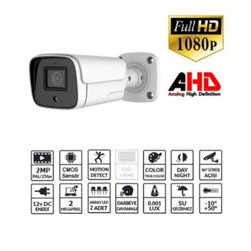 EZCOOL EZ-2040HD 3.6MM 2ARRAY AHD BULLET GÜVENLİK KAMERASI resmi