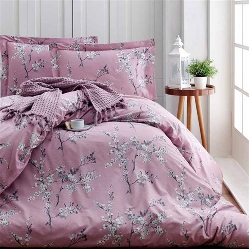 KEEP LONDON DRIED ROSE POPLIN ÇİFT KİŞİLİK NEVRESİM TAKIMI KLHOME352 resmi