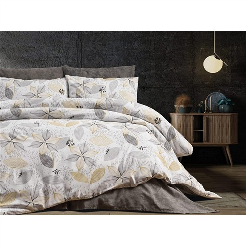 KEEP LONDON HOME SERIES NATURAL COTTON(DOĞAL PAMUK) ÇİFT KİŞİLİK NEVRESİM TAKIMI-GRİ KLHOME328 resmi