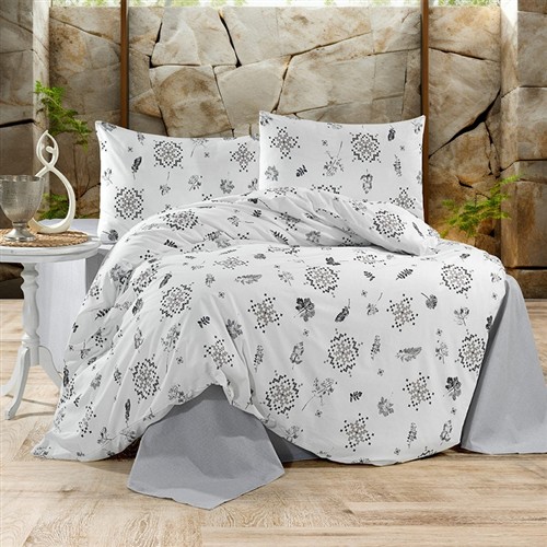 KEEP LONDON KLHOME307 HOME SERIES NATURAL COTTON(DOĞAL PAMUK) TEK KİŞİLİK NEVRESİM TAKIMI-GRİ resmi