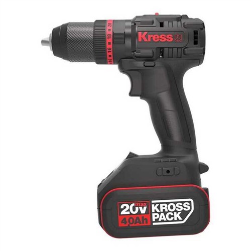 KRESS KUC30 20VOLT/4.0AH LI-ION ÇİFT AKÜLÜ KÖMÜRSÜZ PROFESYONEL ŞARJLI DARBELİ MATKAP resmi