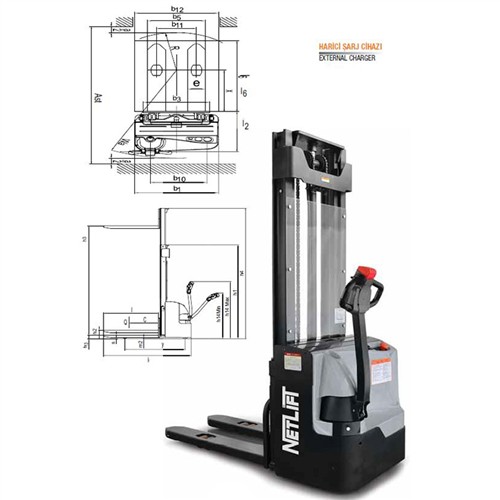 NETLIFT NL-PSS 1645 E AC FFL YAYA KUMANDALI İSTİF MAKİNASI resmi