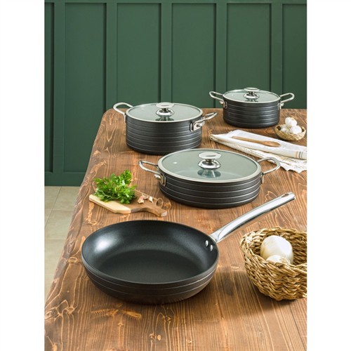 PIERRE CARDIN DIAMOND GRANIKS SİYAH 7 PARÇA TENCERE SETİ 1500217111 resmi