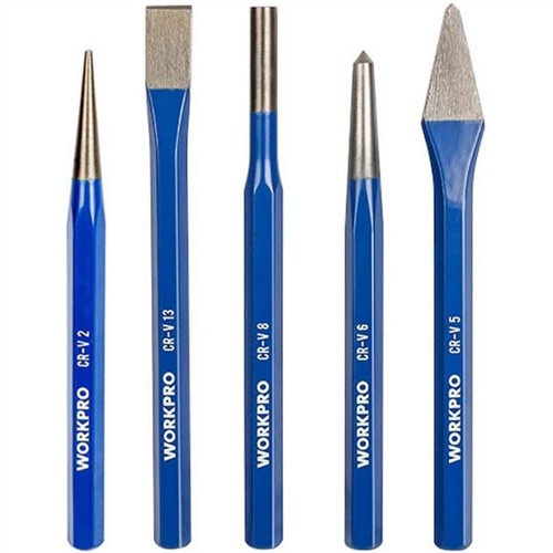 WORKPRO WP201303 5 PARÇA CR-V PROFESYONEL NOKTALAMA VE KESKİ SETİ resmi