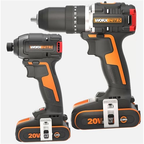 WORX 20VOLT/2.0AH ÇİFT AKÜLÜ ŞARJLI DARBELİ MATKAP WX925 + WX265 DARBELİ TORNAVİDA KOMBO SET resmi