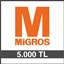 MİGROS HEDİYE ÇEKİ (5000 TL)-DİJİTAL resmi