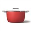 SMEG CKFC2611RDMSMEG COOKWARE 50S STYLE KIRMIZI TENCERE CAM KAPAKLI 26 CM resmi